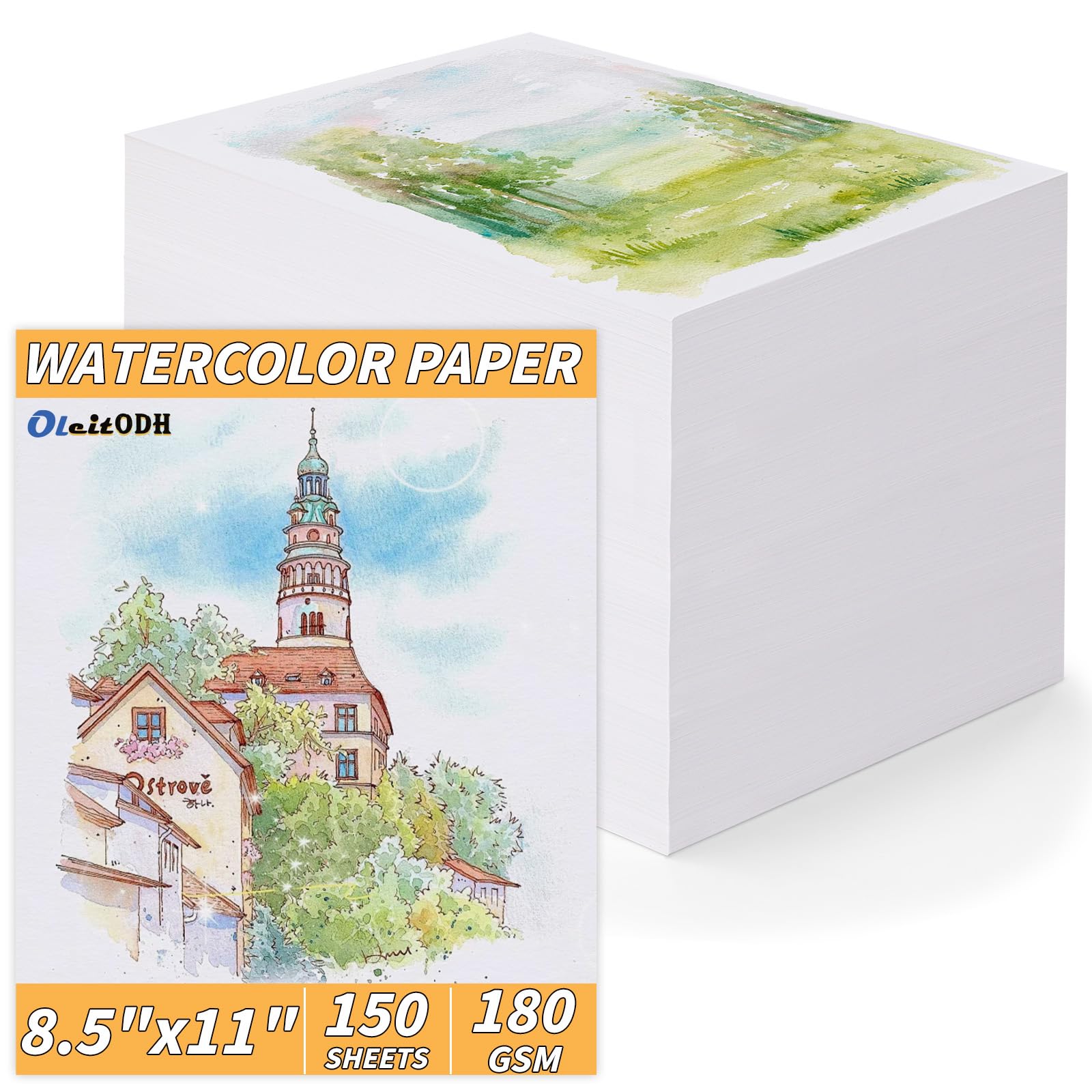 150 Sheets Watercolor Paper Bulk,White Water Color Paper for Painter Students Adults Arti…