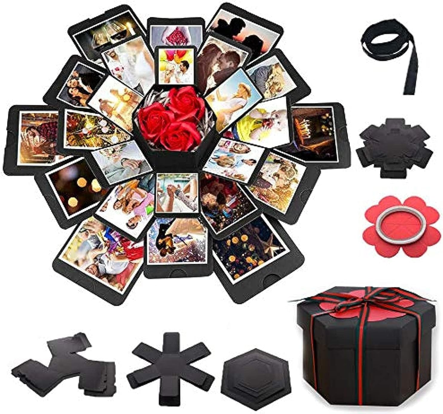 Honest Shop Exquisite Explosion Gift Box Set - DIY Photo Album, Valentine's Day, Wedding Anniversary, Birthday - Customizable