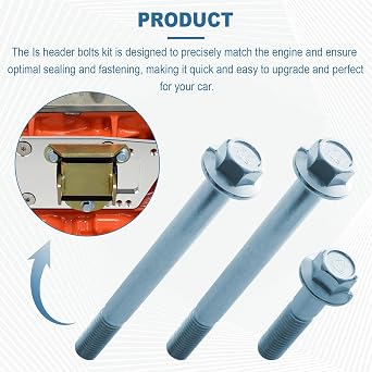LS Engine Starter Bolts Kit Long LSX LS1 Fits for Camaro Corvette Engine Starter 4.8L 5.3L 6.0L 6.2L GM(2X Long Bolts, 1x Short Bolt)
