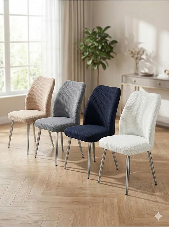 OVAL Sandalye Kılıfı Büyük oval Likralı Yıkanabilir Streç Lastikli Sandalye Örtüsü KREM RENGİ (vizon)