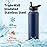 WixByti 40 oz Insulated Water Bottle with Straw (Cold for 48 Hrs), Stainless Steel Triple Wall Vacuum Sports Water Jug, Leakproof Hydro Cup Flask with Paracord Handle & Straw Spout Lids & DIY Stickers