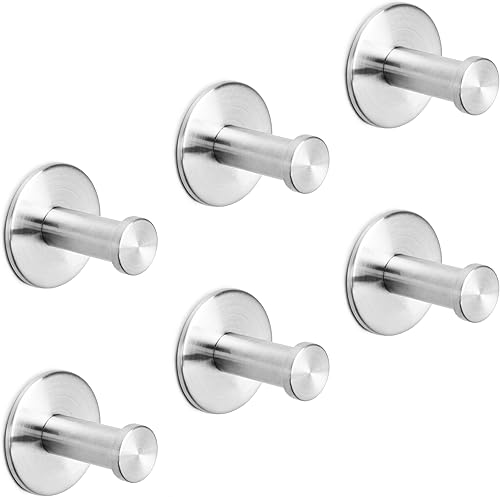 Ganchos de metal adhesivos resistentes para colgar sombreros, herramientas de garaje, accesorios de ducha, juego de 6 perchas de almacenamiento para
