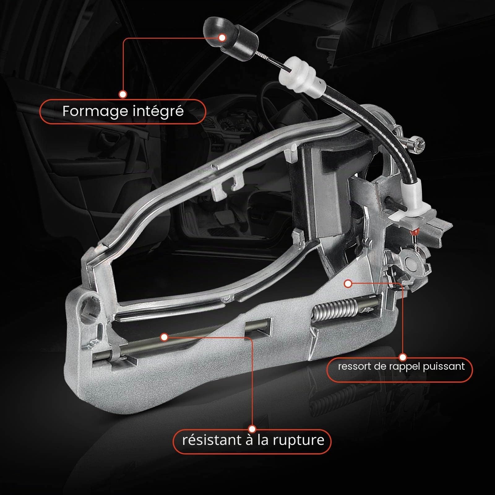 Frankberg Support de poignée de porte de voiture Avant Gauche Compatible avec X5 E53 3.0d 3.0i 4.4i 4.8is 4.6is 2000-2006 SUV Remplacer# 51218243615