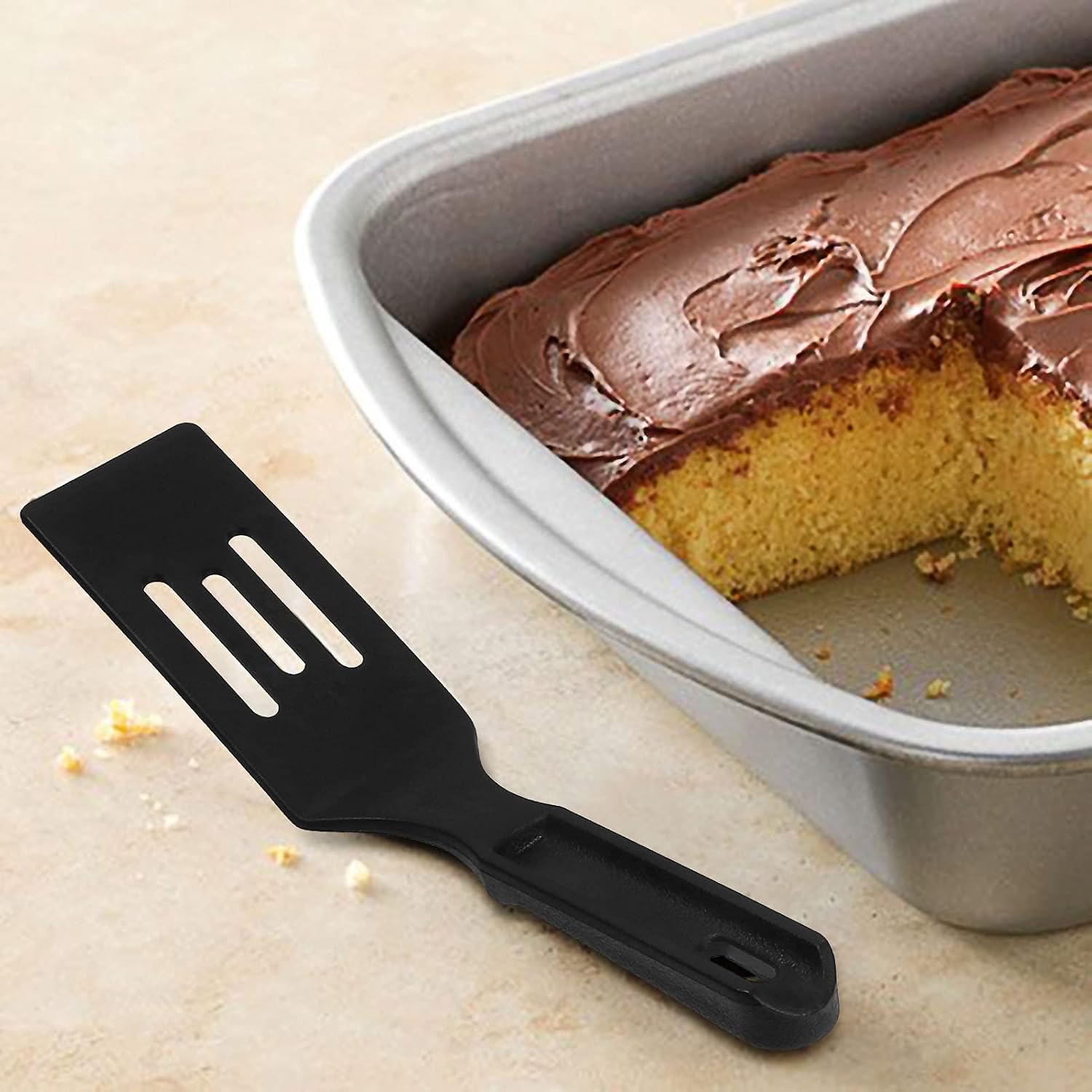 Professional Nylon Mini Spatula, Heat-Resistant Serving Spatula for Nonstick Pans, Small Turner for Brownies, Fried Eggs, Cakes, Lasagna or Cookie, Pie etc.