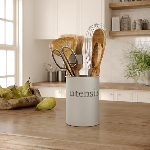 Miniatura 2 de Barnyard Designs Soporte de metal para utensilios de cocina para encimera, soporte de utensilios de cocina de granja para decoración de mostrador de