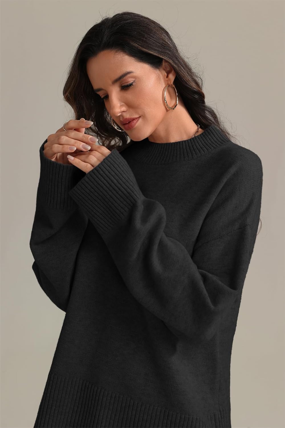 ATHMILE Sweaters for Women 2026 Fall Fashion Outfits Long Sleeve Loose Casual Crewneck Ribbed Knit Pullover Winter Clothes - Image 2