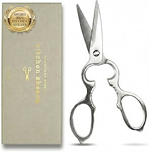 【アワード受賞・人気ブランド】créer キッチンバサミ 分解式 食洗機対応 ”スパッ”と切れる ギザ刃設計 料理はさみ ステンレス 分解して洗える 高耐久 多機能 栓抜き付き (通常サイズ)