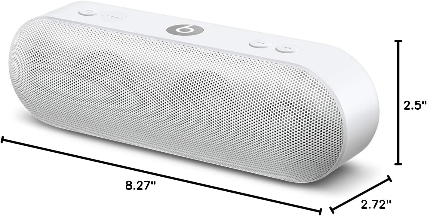 Beats Pill Plus Portable Wireless Speaker - Stereo Bluetooth, 12 Hours of Listening Time, Microphone for Phone Calls - White