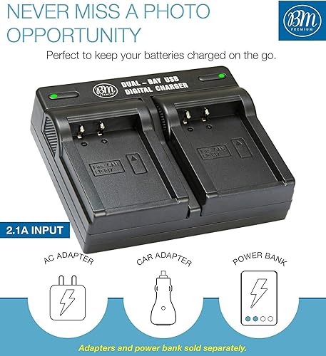Miniatura 3 de BM 2 LP-E17 Baterías y cargador de batería de doble bahía para Canon PowerShot V1, Rebel EOS R8, EOS R10, EOS R50, R50 V, EOS R100, EOS RP, EOS M6