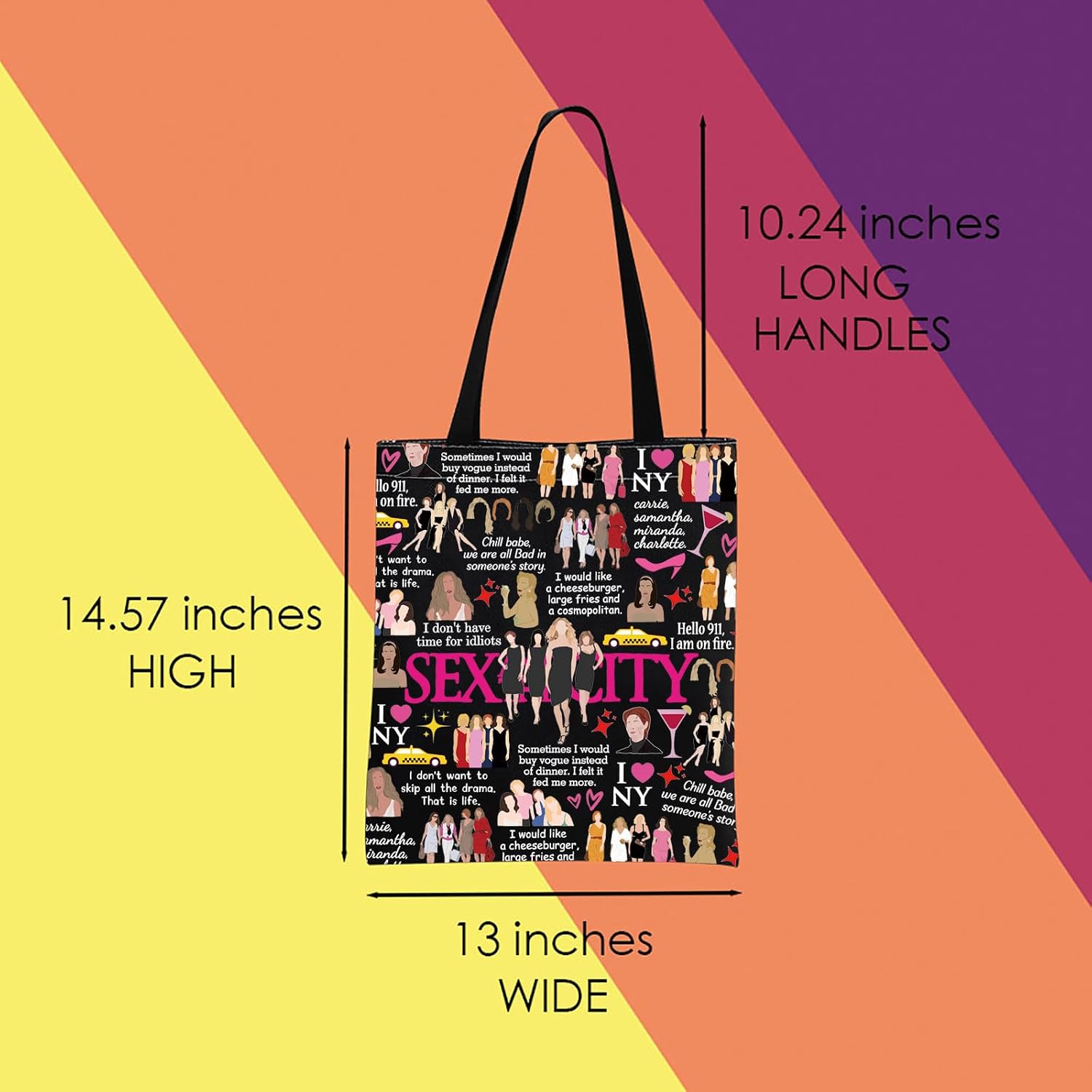 MNIGIU Sex City TV Series Inspired Gift Sex City Tote Bag Sex City Fans Gift Romantic Comedies TV Series Lover Gift image 4