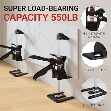 Labor Saving Arm Tool Jack, 2 Packs Effort Elevator Handheld Lift, Hand Furniture Jack Lift for Installing Cabinets,flooringwindows, Load, 440lbs