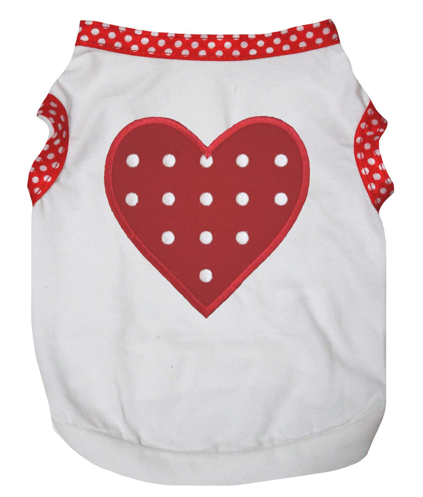 Chemise pour chien rouge motif pois blancs fermeture facile XXXL