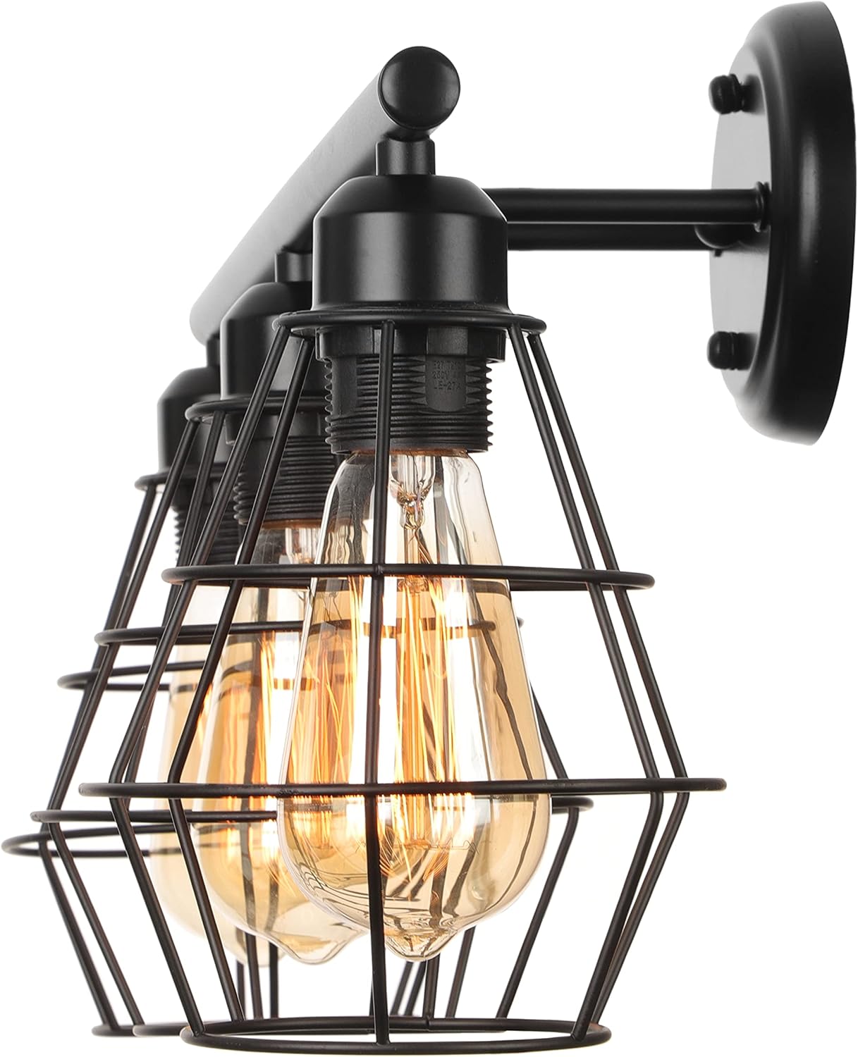 Prоduсt Dеаl BAYCHEER Vanity Lighting Fixtures Industrial Tapered Shade Wall Light 3 Lights Farmhouse Style Vintage Makeup Light for Bathroom, Dressing Room, Bedroom Black