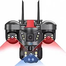 XUGA - Cybernautt X10ZB-K 12MP 3 Lens PTZ 4G Sim Wireless Outdoor CCTV Camera with Three Side View | 360° | Motion Detection| Siren Alarm| Outdoor | Gym | Farm | Home | Use Air-tel 4G Sim