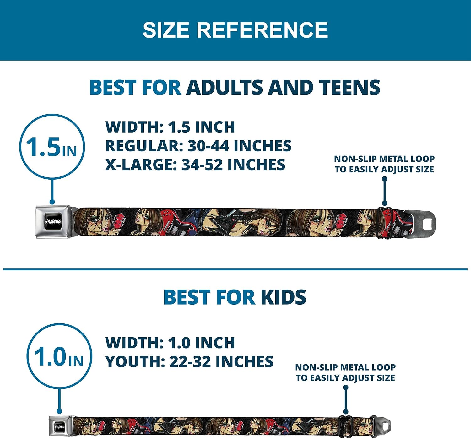 Buckle-Down Seatbelt Belt, Multicolor, Youth 20 to 36 Inches