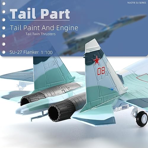 Miniatura 4 de Sukhoi su-27 Flanker 1100 Kit de modelo de avión de metal fundido a troquel de la Unión Soviética de aleación de combate militar modelo de avión con