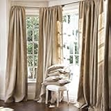 AK Trading CO. Burlap Drape Panel Backdrop - 100% Jute Burlap Window Curtain Panel, Made in USA, Natural Burlap Curtains with 3-4