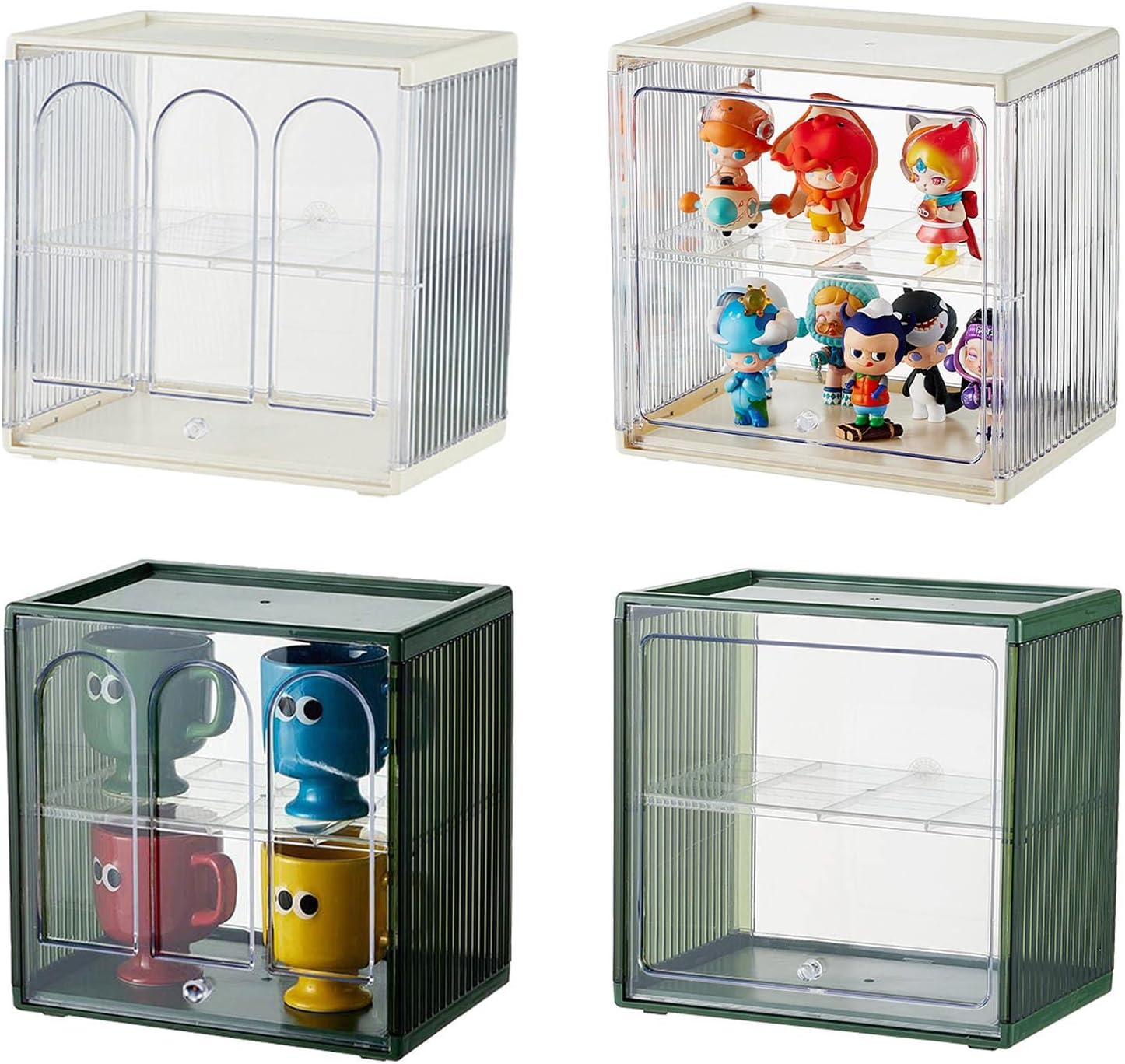 Practical Clear Desktop Storage Box Blind Display Cases Coffee Cup Organizers With Door Jewelry Blind Display Coffee Cup Organizer Multifunction Desktop Storage