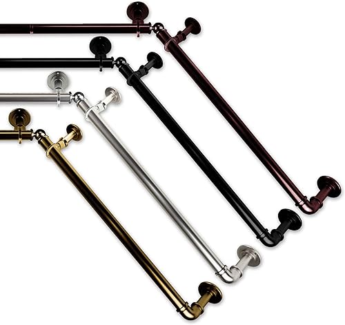 AF Rod Decor 1 inch Pipe Bay Window Curtain Rod 23-41 41-78- Satin Nickel