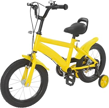 YIYIBYUS 14" Kids Bike, 14 inch Childrens Bicycle with Training Wheels Boys Girls Bikes Dual Brake Height Adjustable Child City Rode Bicycles for Children Aged 3-6 Years Old Learning Biking
