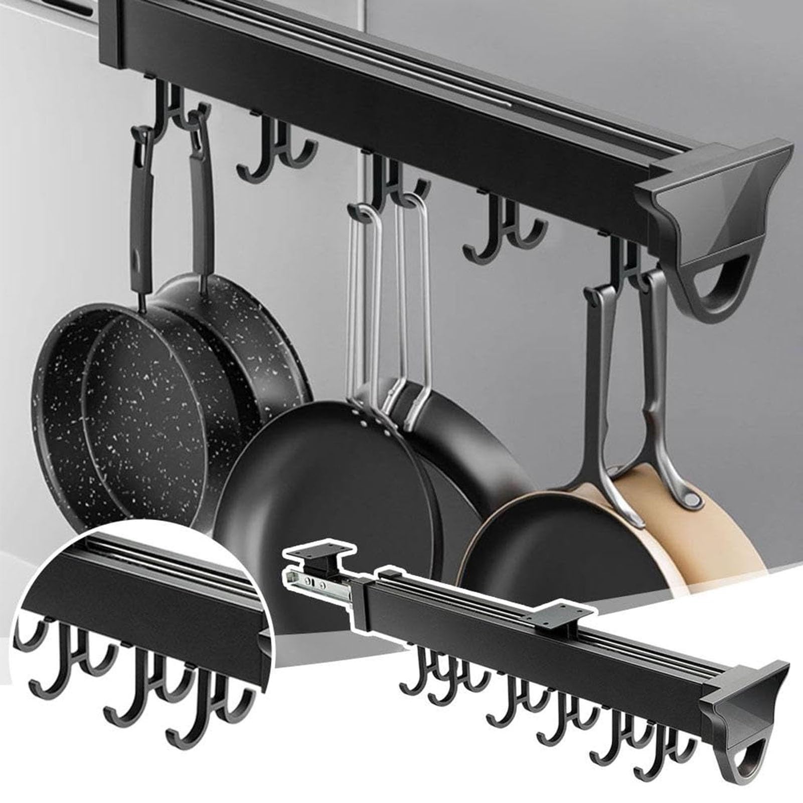 Organisateur Multifonctionnel Coulissant pour Nettoyer la Cuisine et Ranger vos Balais