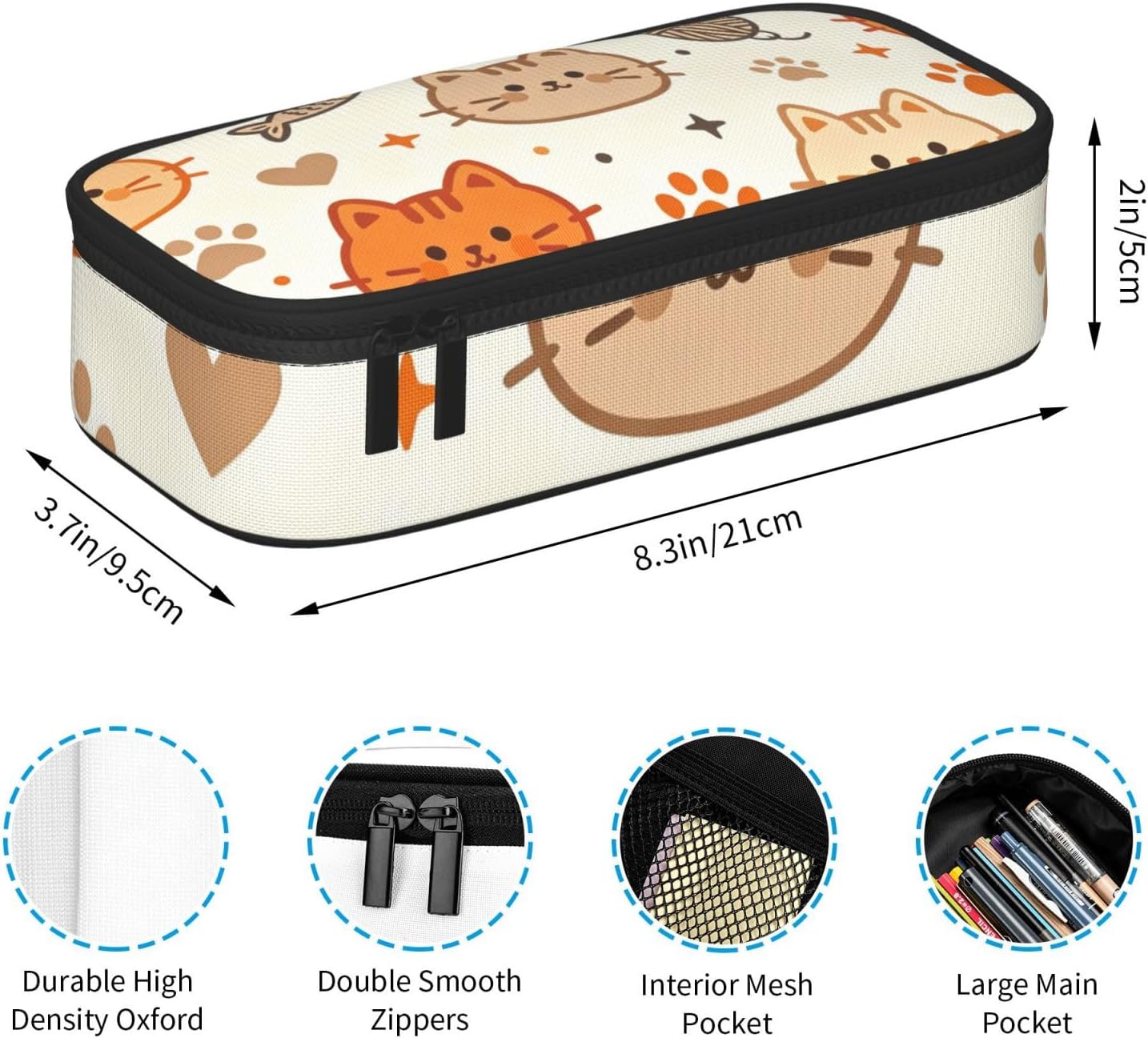 cute cat Full-print Multifunctional Pen Organizer Storage Pouch image 5