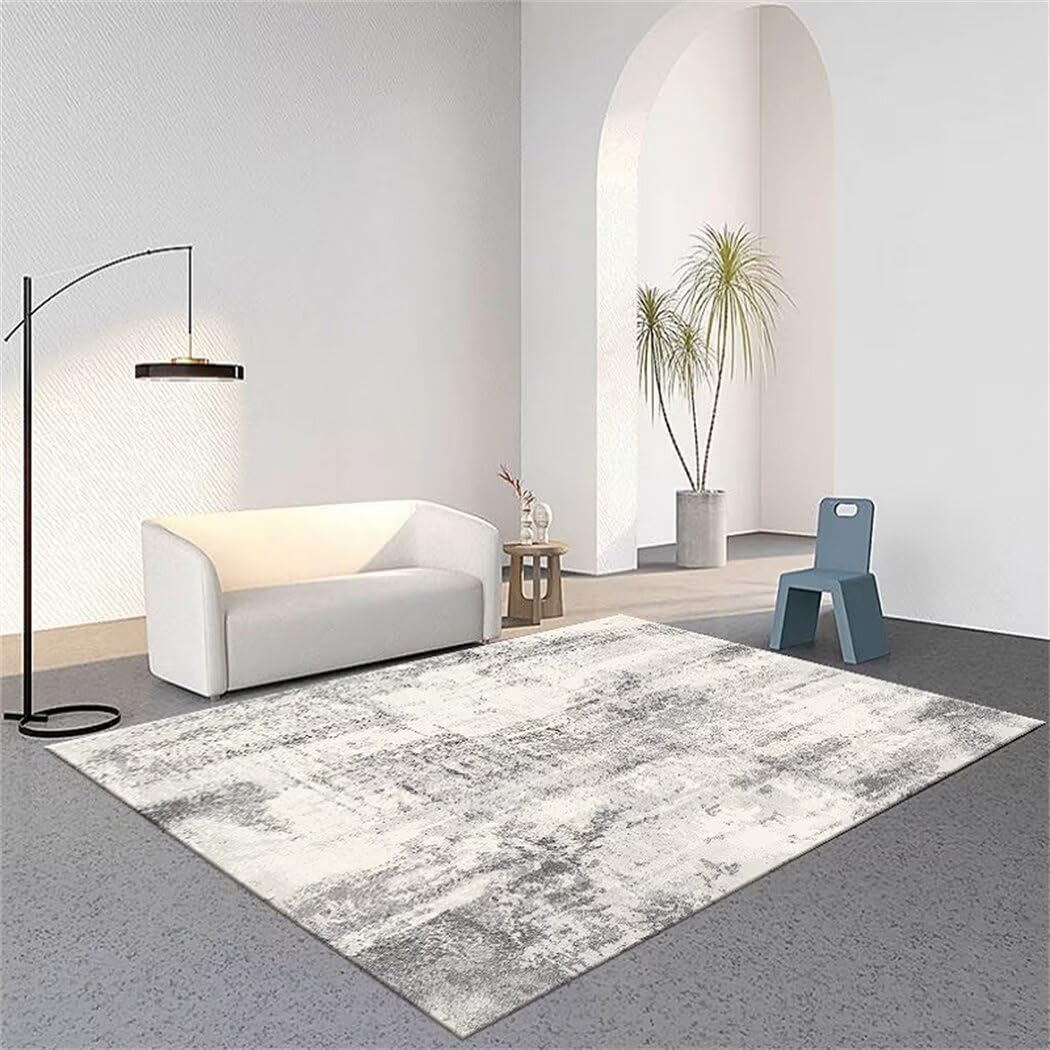 Grand tapis de salon gris antidérapant 70X200CM en poil ras pour décoration maison