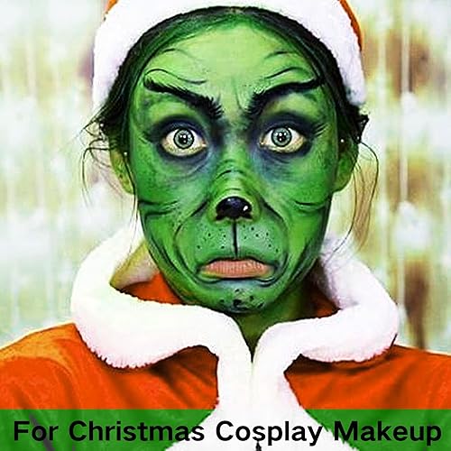 Miniatura 5 de MEICOLY Pintura corporal verde para la cara, Gamora Hunting Hulk, pintura corporal para adultos y niños, maquillaje de bruja SFX de Halloween,