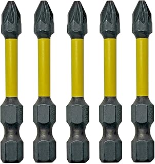 PZ2 Impact Driver Bits – 5 Pack | 50mm Screwdriver Set PZ2 Bits | PZ2 Impact Driver Bits | POZI 2 Impact Driver Bit Set | Pozidriv Screws Impact Bit Set Compatible with Dewalt Milwaukee Makita Bosch