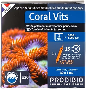 Prodibio Coral Vits, Multi-Vitamin Reef Supplement, Saltwater, 30/1 mL vials, 30 gal and up