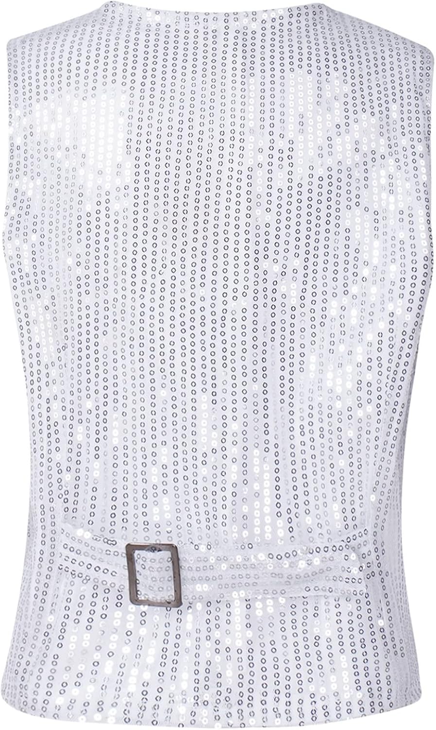 Kids Boys Girls Shiny Sequins Stage Performance Show Waistcoat Vest Top for Jazz Choir Streetwear Competition