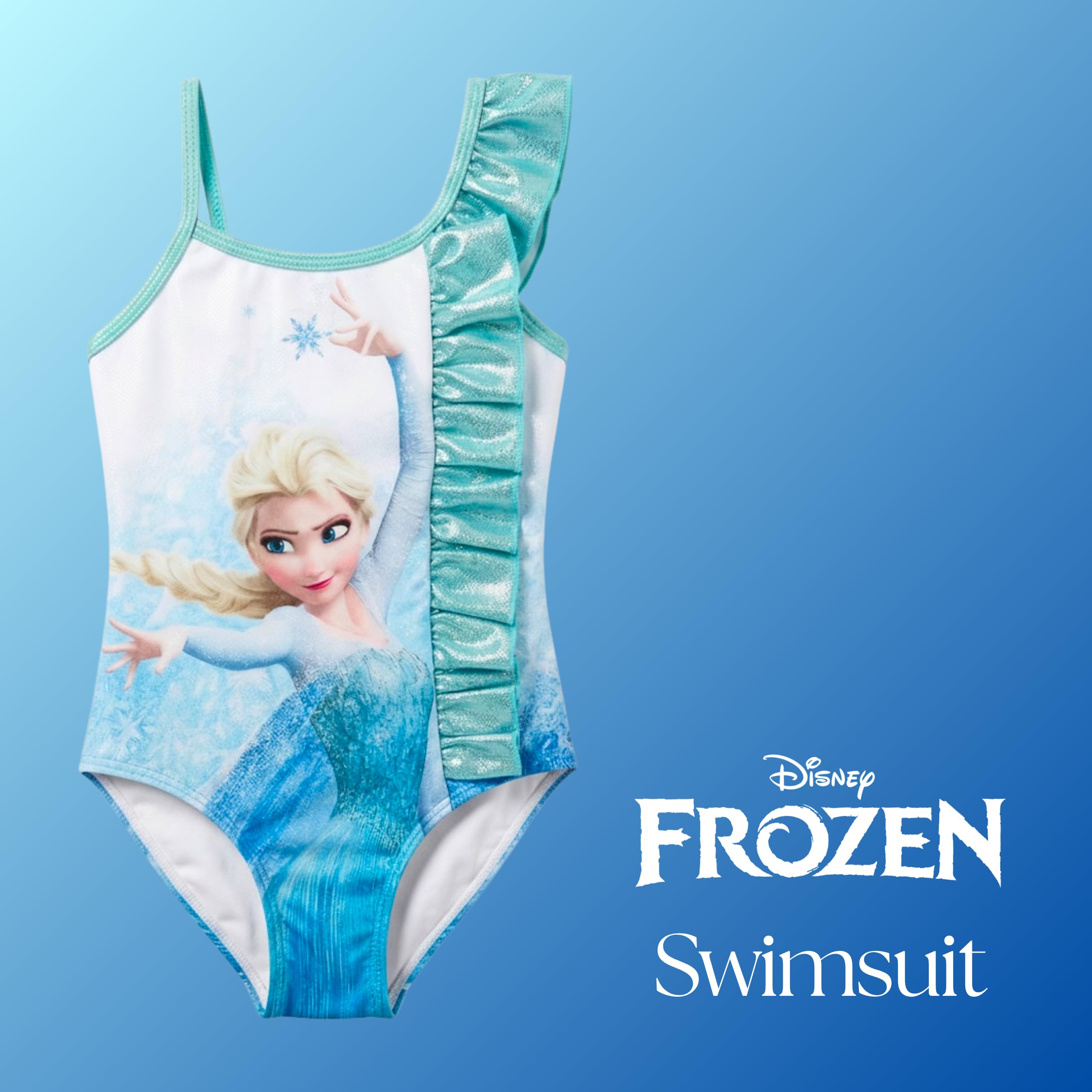 Disney Frozen Bañador para Niña, Diseño Elsa y Olaf Bañador de Una Pieza Verano Infantil, Tallas 3 a 8 Años — view 2