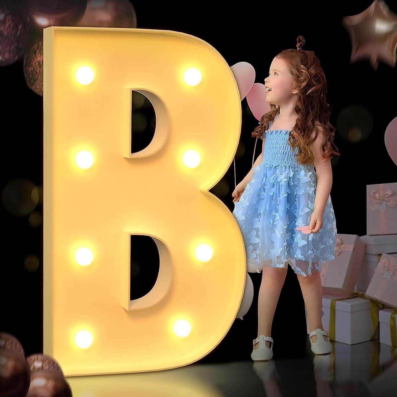 Decoración de boda Letras iluminadas de marquesina de 4 pies Letras grandes de marquesina Luces de letras LED Letrero for fiestas de cumpleaños Recepciones de bodas Bar de Decoración ( Color : B , Siz