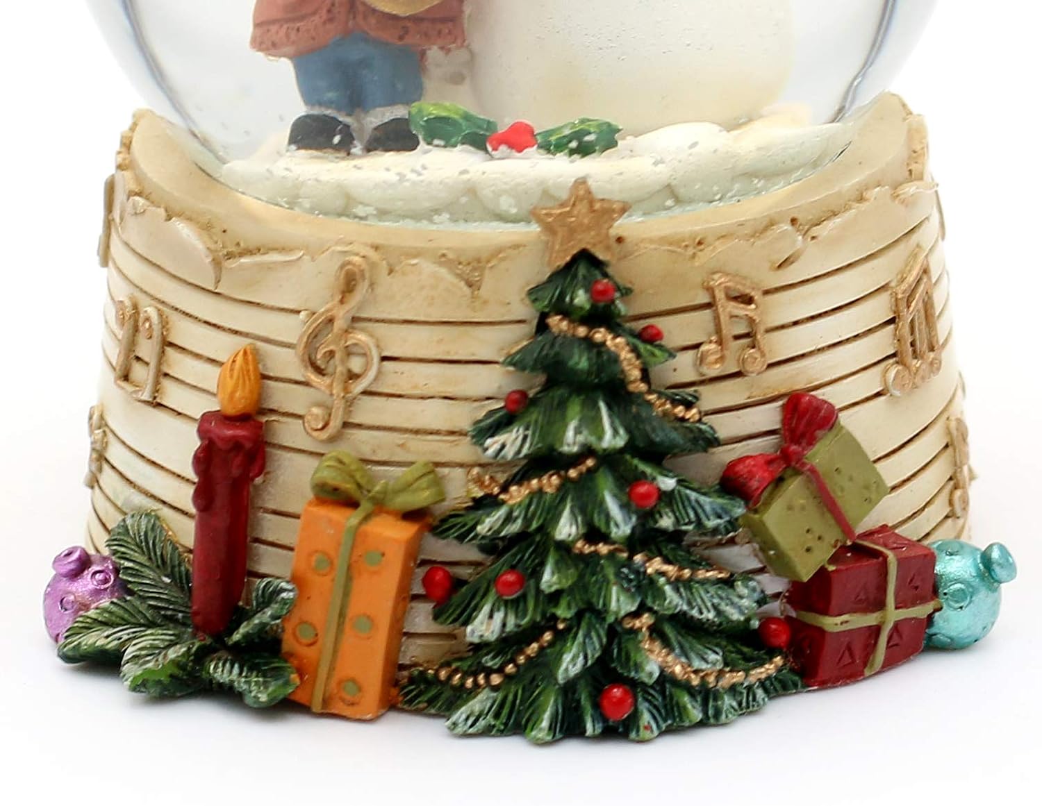 Dekohelden24 501868 Snow Globe Snowman with Child and Trumpet Dimensions (H x W x D): Approx. 9 x 7 cm Diameter 6.5 cm 501868 Trumpet Musicians