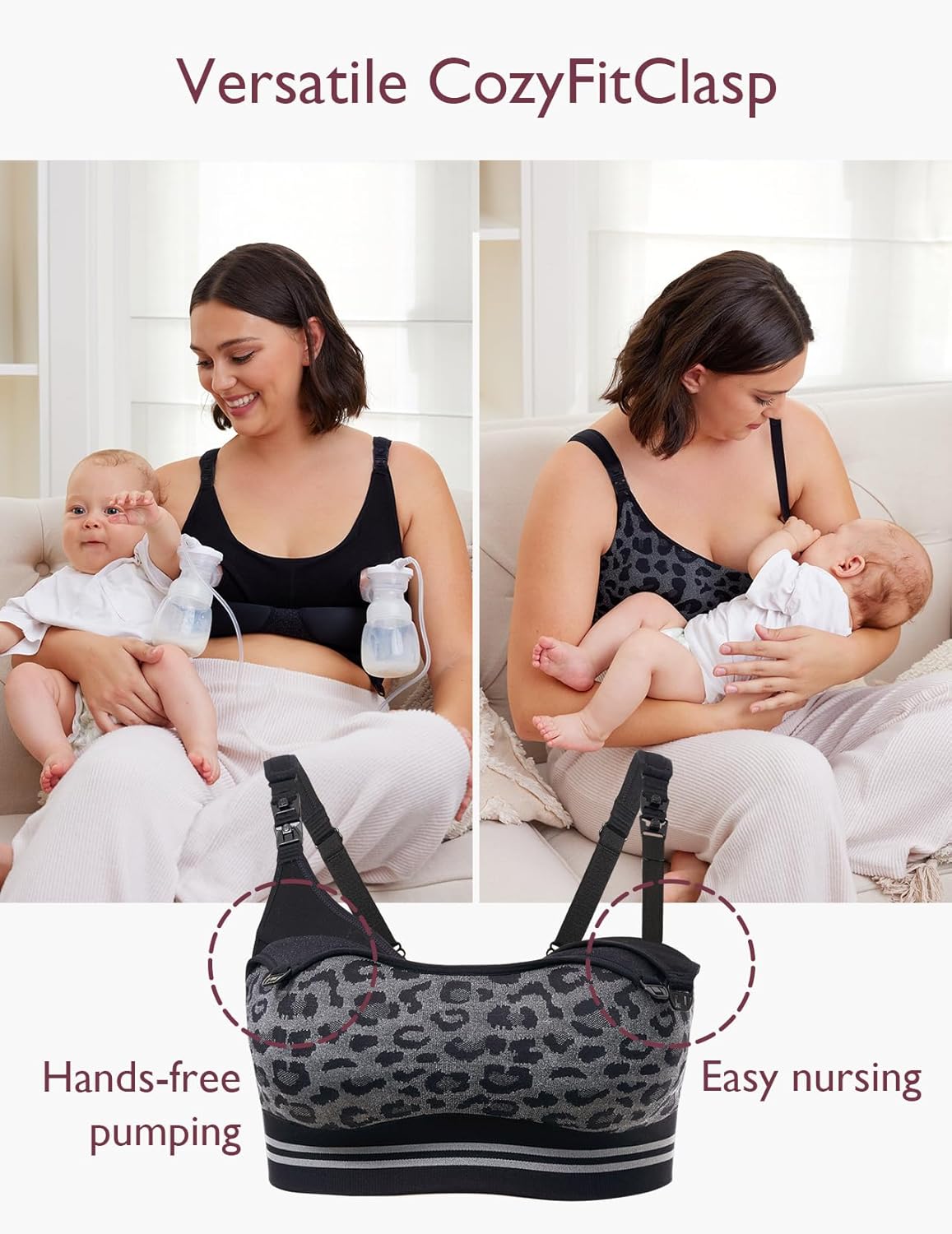 Momcozy Pumping Bra Hands Free | Seamless Nursing Bras for Pumping | Breast Pump Bra with Fixed Padding, Wireless - Image 2