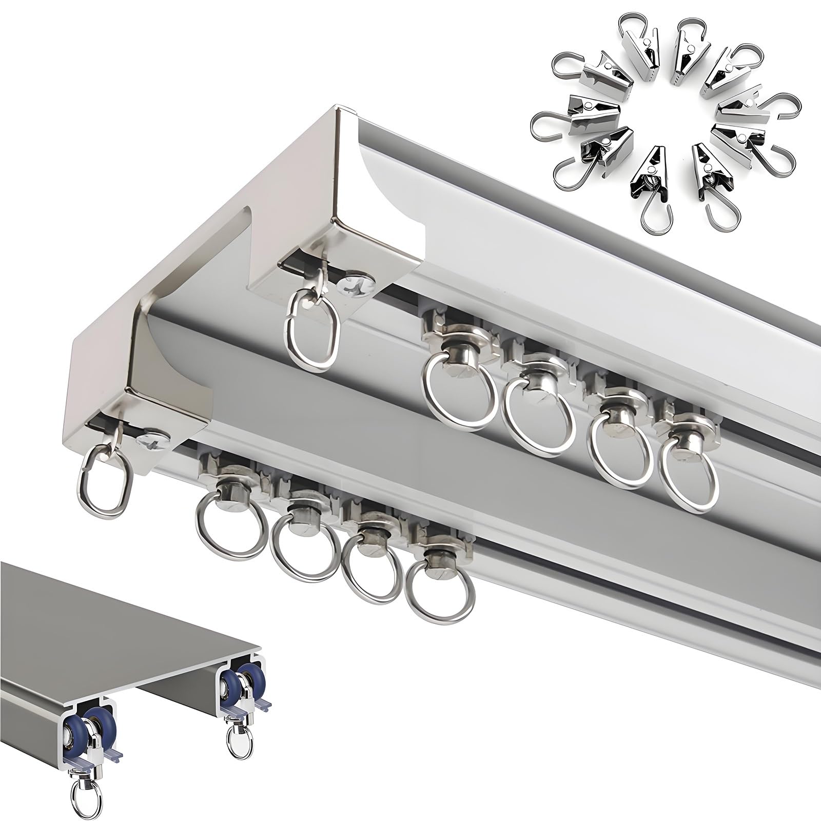 Système coulissant double rail blanc pour optimiser les petits espaces