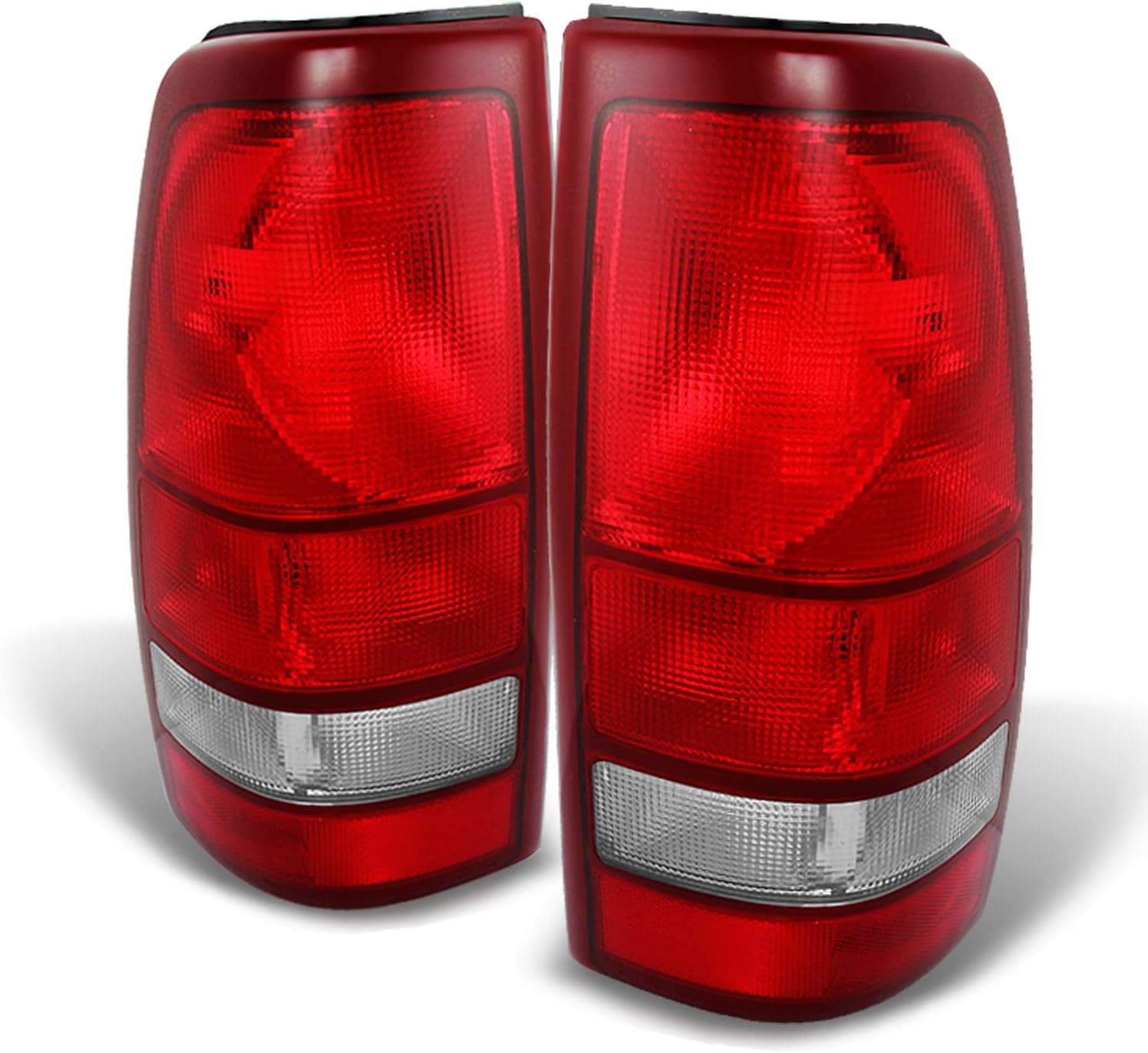 AKKON - For Chevy Silverado GMC Sierra Replacement Driver/Passenger Red Clear Left + Right Lamps Tail Lights