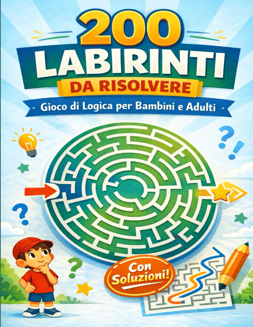 200 Labirinti da Risolvere: Gioco di Logica per Bambini e Adulti