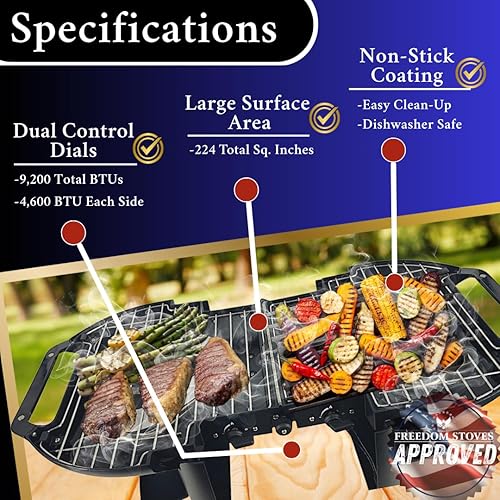 Miniatura 7 de Freedom Stoves - Parrilla de gas portátil plegable  perfecta para navegación, caravana, camping, condominios, senderismo. Cocine en menos de 60