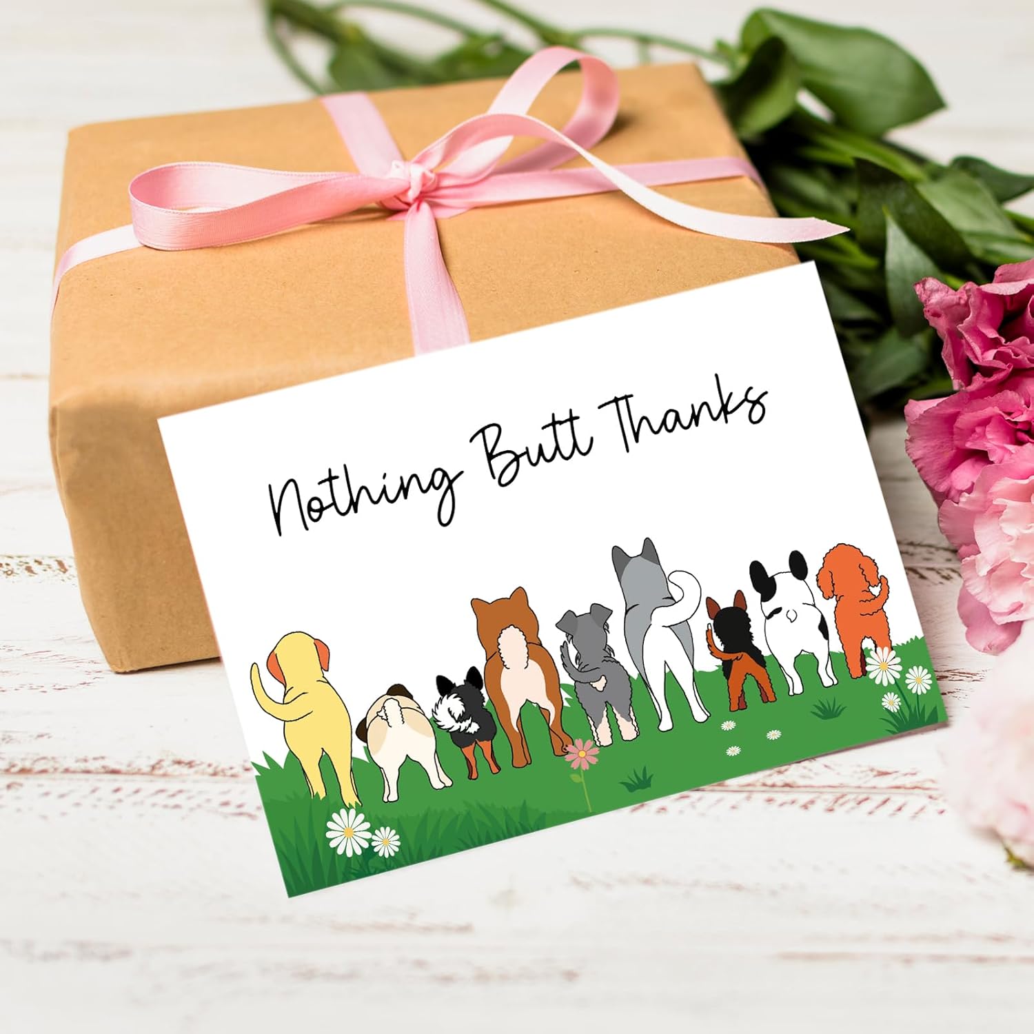 Funny Dog Thank You Card for Dog Owner, Cute Dog Appreciation Card for Him Her, Humor Dog Thanks Card for Friend Boss Nurse Teacher, Nothing Butt Thanks Card - Image 7