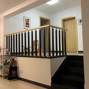 34/36/38/40/42in Stair Railing Posts, Indoor Outdoor 270Adjustable Metal Baluster Post, Staircase Balusters with Screws Kit for Deck, Balcony and Porch