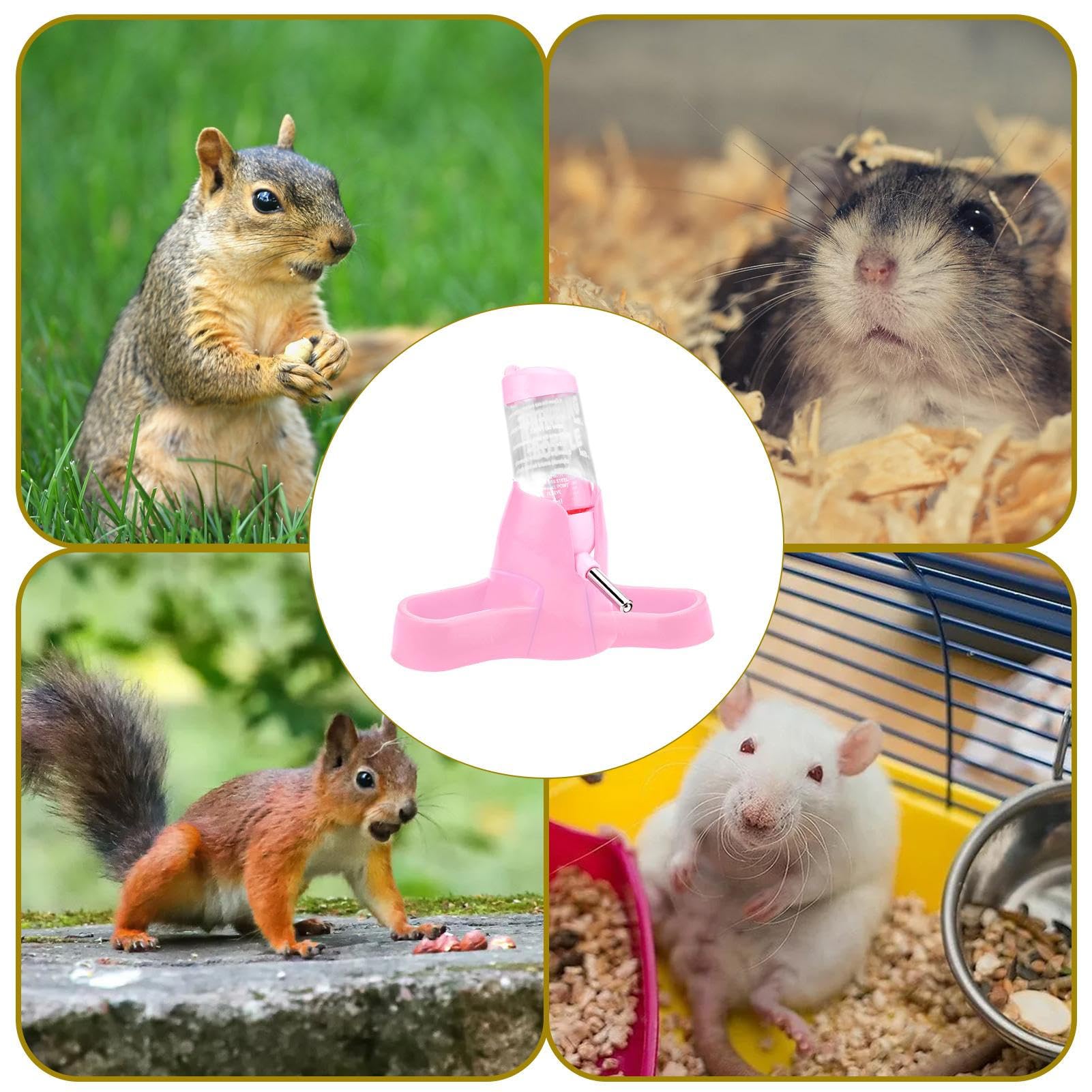 Dispensador automático de agua para hámster, botella de agua sin goteo para jaulas de animales pequeños, botella de agua para hámster de 80 ml, dispensador de agua para jaula Pologmase
