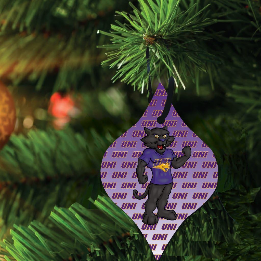 VictoryStore Holiday Ornaments: University of Northern Iowa Ornaments Set of 3, 1 Round, 1 Rectangle and 1 Tapered