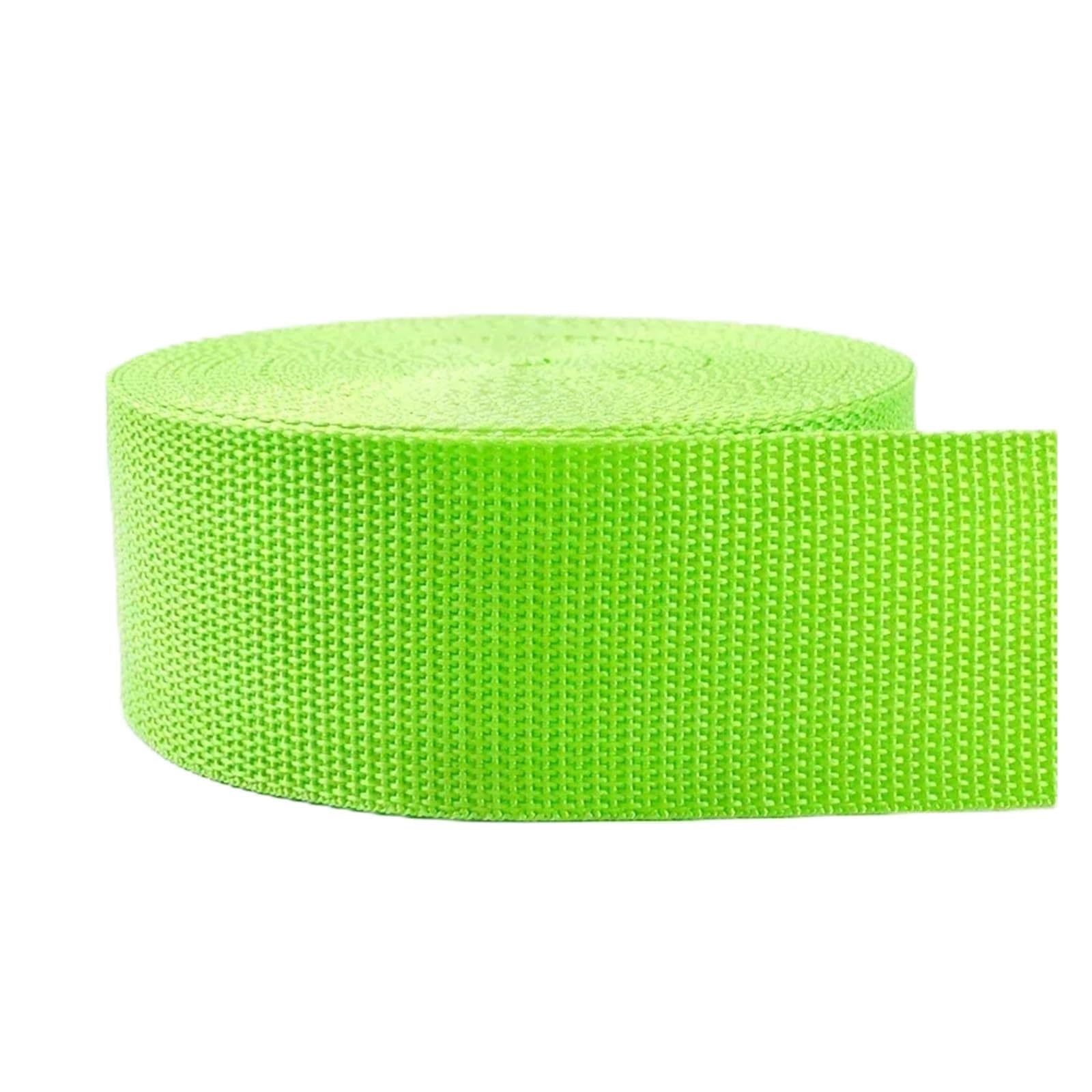 BSZCXBVMP Nylon Webbing, Multicolor PP Nylon Webbing Ribbon 5m 20-50mm for Belt Dog Collar Harness(Grün,25mm)