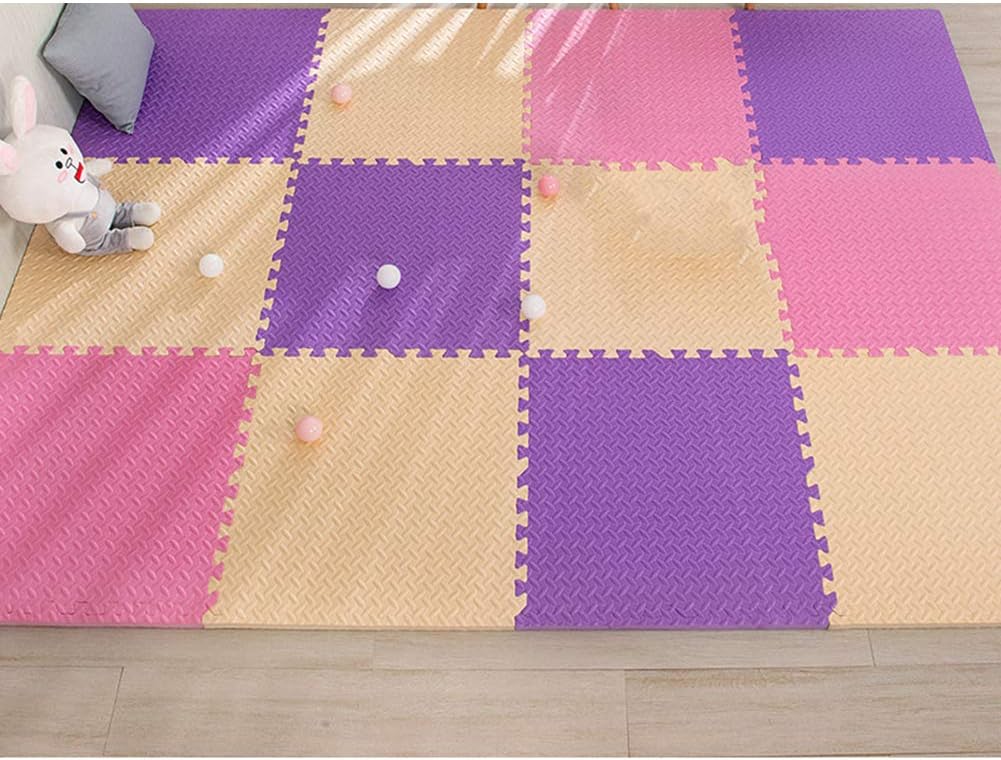 Outdoor Indoor Protective Kids Soft Floor Mats Interlocking - Reversible Floor Matting Suitable for Gym Baby Play Area Exercise Yoga Pilates Mat Set C