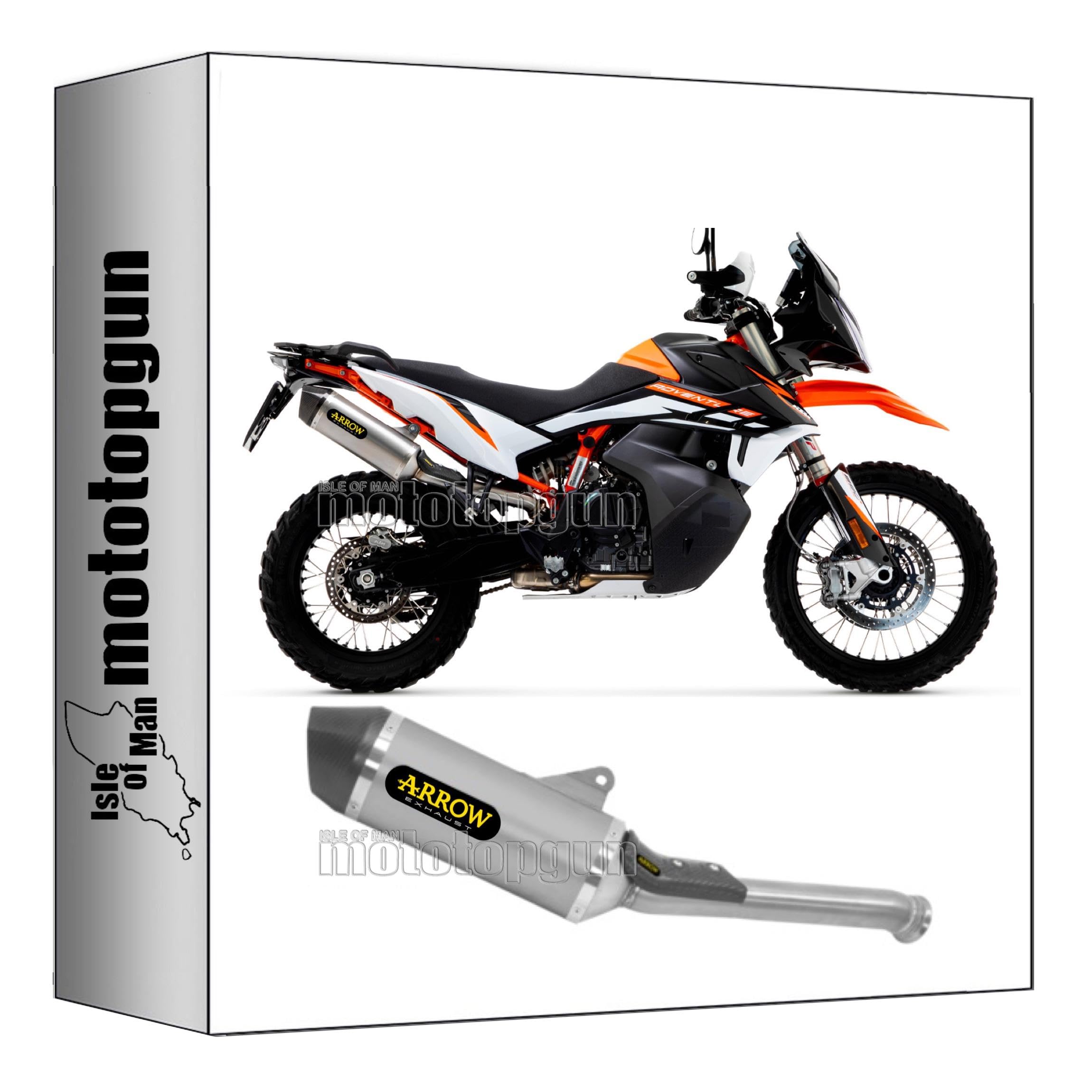 scarico omologato open arrow race-tech in titanio con fondello in carby compatibile con ktm 890 adventure r 2021 2022 2023 mototopgun 71904pk