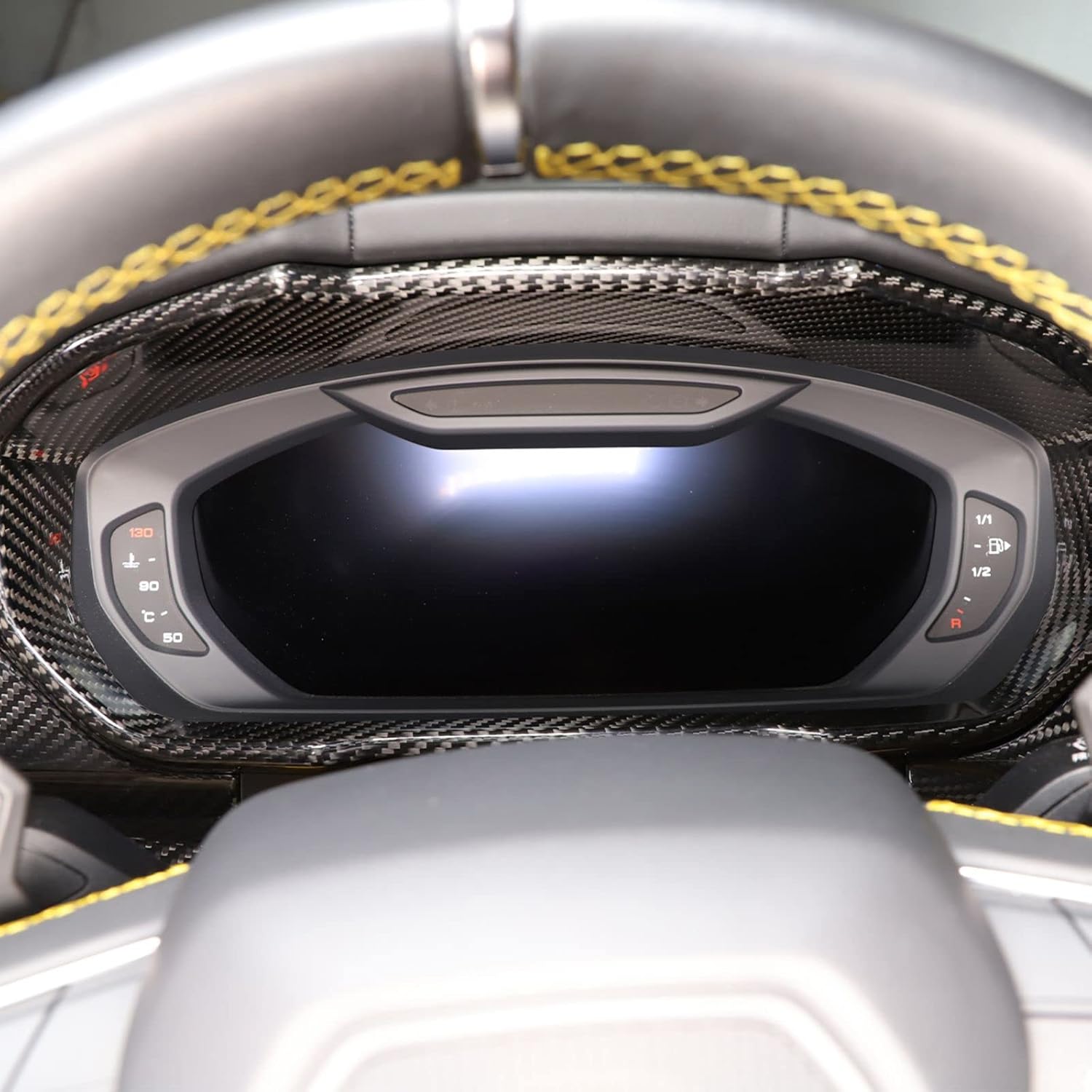 Dashboard Panel Frame Cover Trim Compatible with Lamborghini URUS 2018-2023, Carbon Fiber Center Console Dial Dashboard Moulding Decoration Accessories (Carbon Fiber)