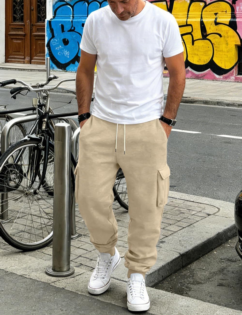 Men's Casual Sweatpants Pants Workout Joggers Stretch Sweat Pants Lounge Athletic Pants Drawstring Pants with Pockets - Image 4