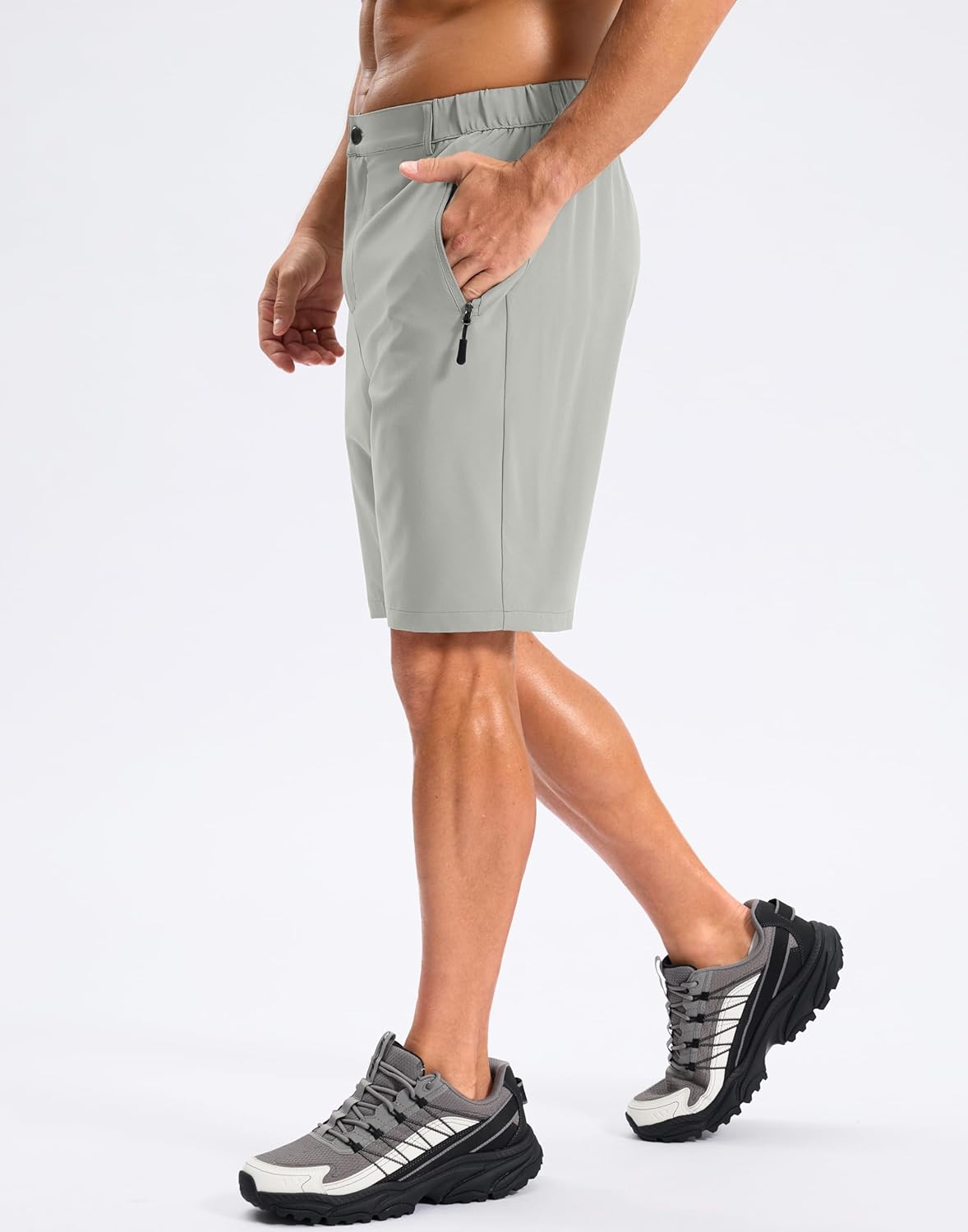 Pudolla Mens Hiking Shorts 5"/7"/9" Lightweight Quick Dry Casual Golf Shorts for Men Work Fishing with 3 Zipper Pockets - Image 2