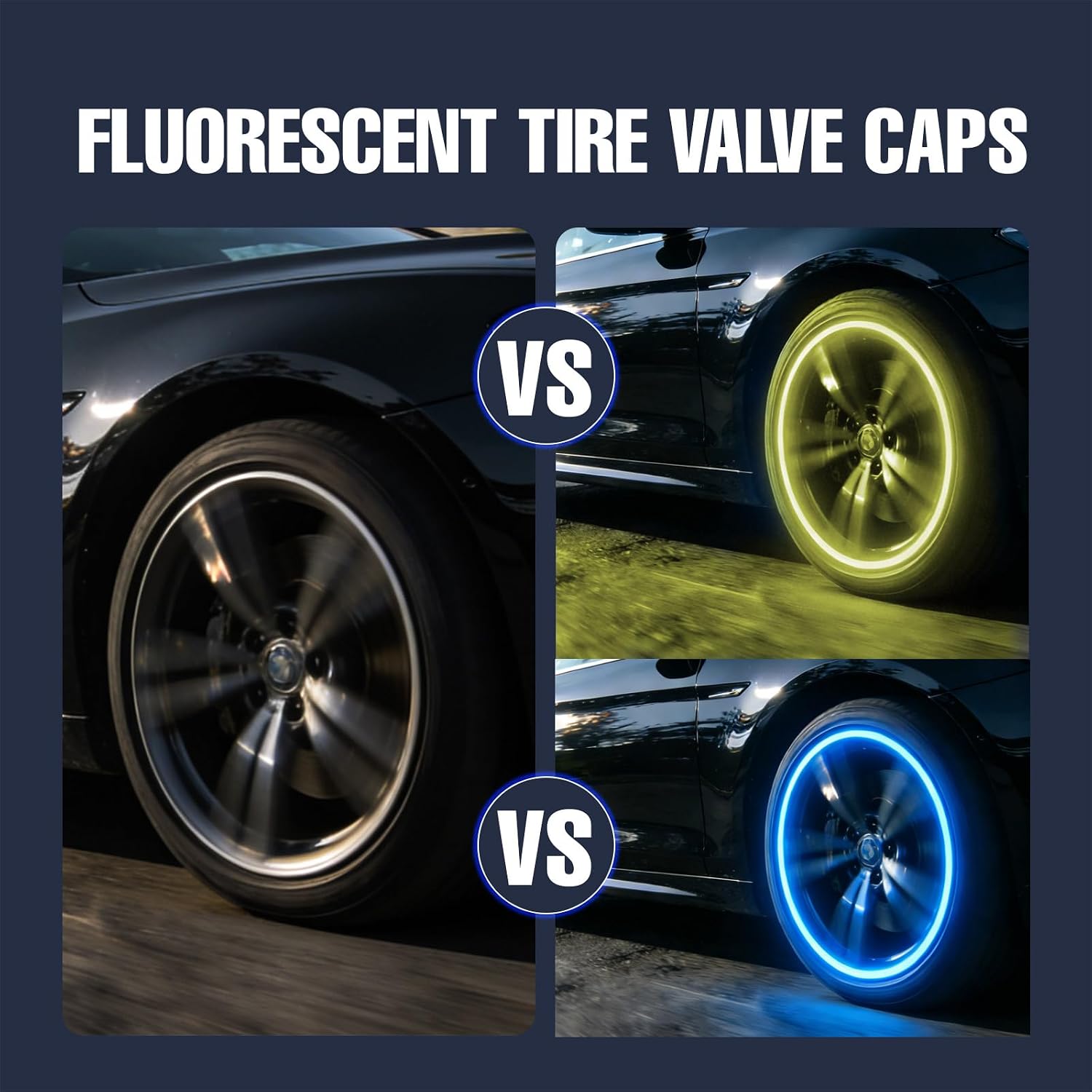 Glow in The Dark Tire Valve Caps Cool Fluorescent Valve Stem Caps for Car, SUV, Bicycle, Motorcycles, Trucks (20, Mixed Color)